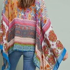 Anthropologie Multicolor Floral Kimono